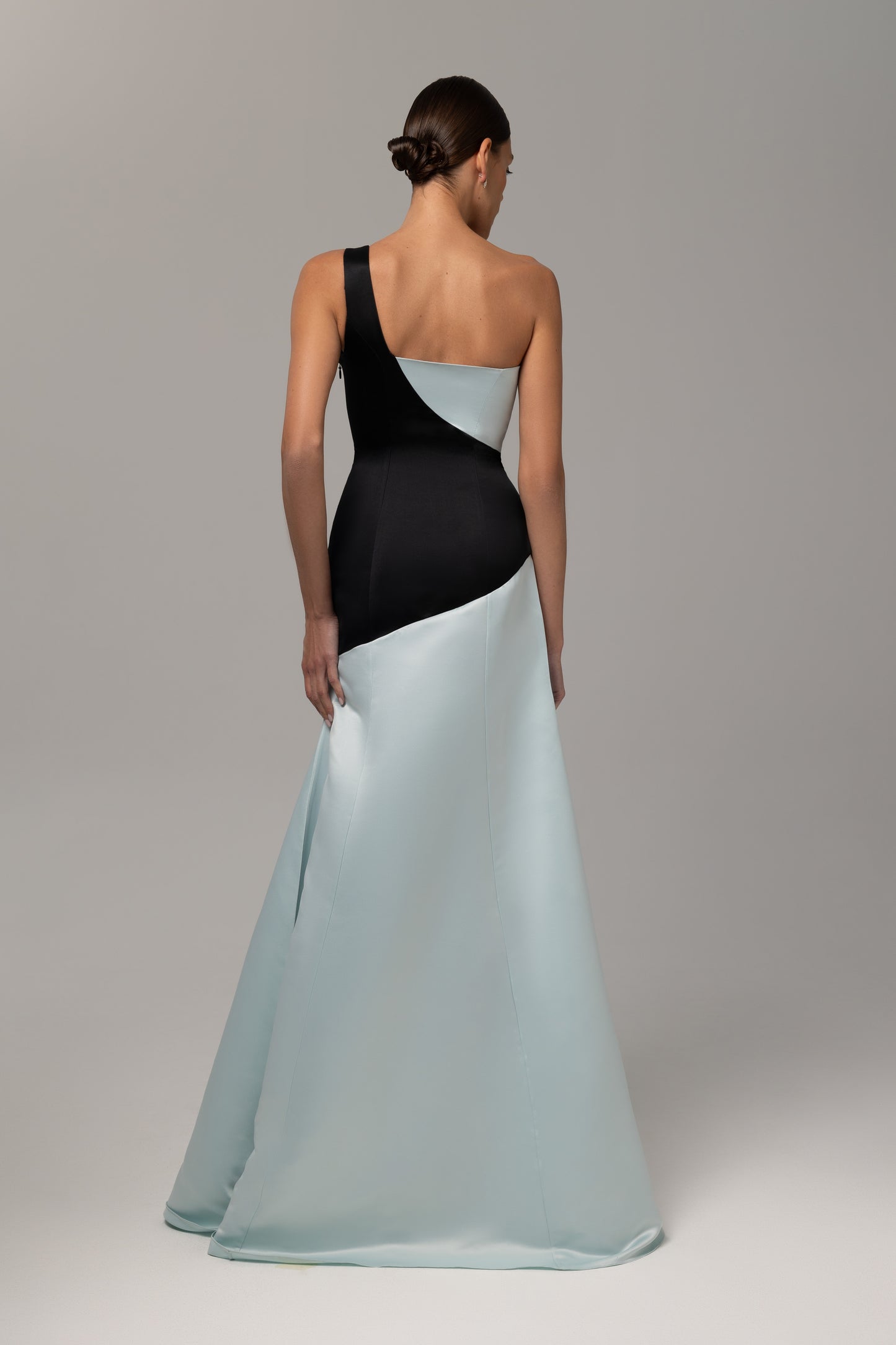 fitted bodice panel gown for prom wedding